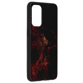Husa cu spate din sticla techsuit - glaze series - oppo reno 5 pro 5g - red nebula