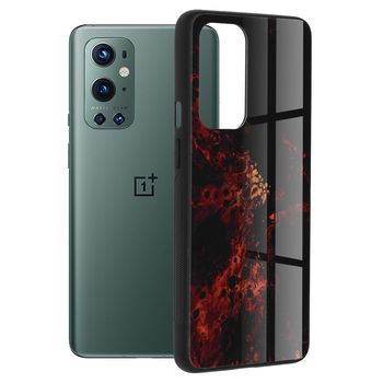 Husa cu spate din sticla techsuit - glaze series - oneplus 9 pro - red nebula