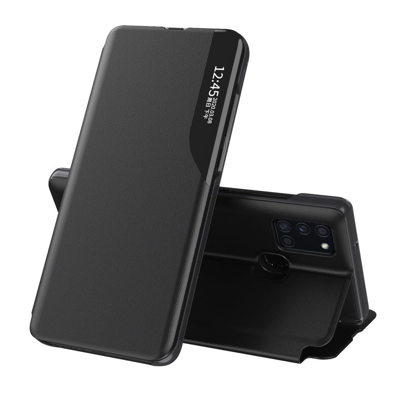 Husa tip carte Techsuit - eFold Series - Samsung Galaxy A21s - Black fotografia produsului