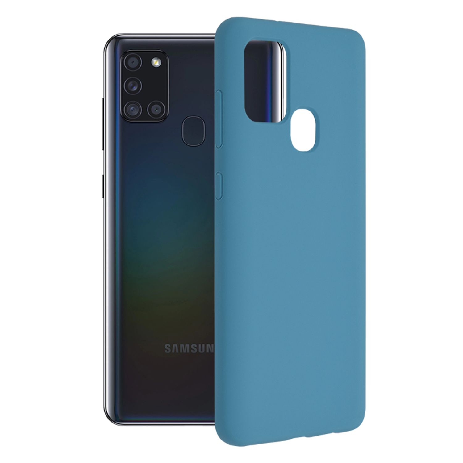 Husa premium Techsuit - Soft Edge Silicone - Samsung Galaxy A21S - Denim Blue fotografia produsului