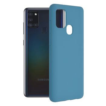 Husa premium techsuit - soft edge silicone - samsung galaxy a21s - denim blue