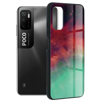 Husa cu spate din sticla techsuit - glaze series - xiaomi poco m3 pro 4g / 5g - fiery ocean