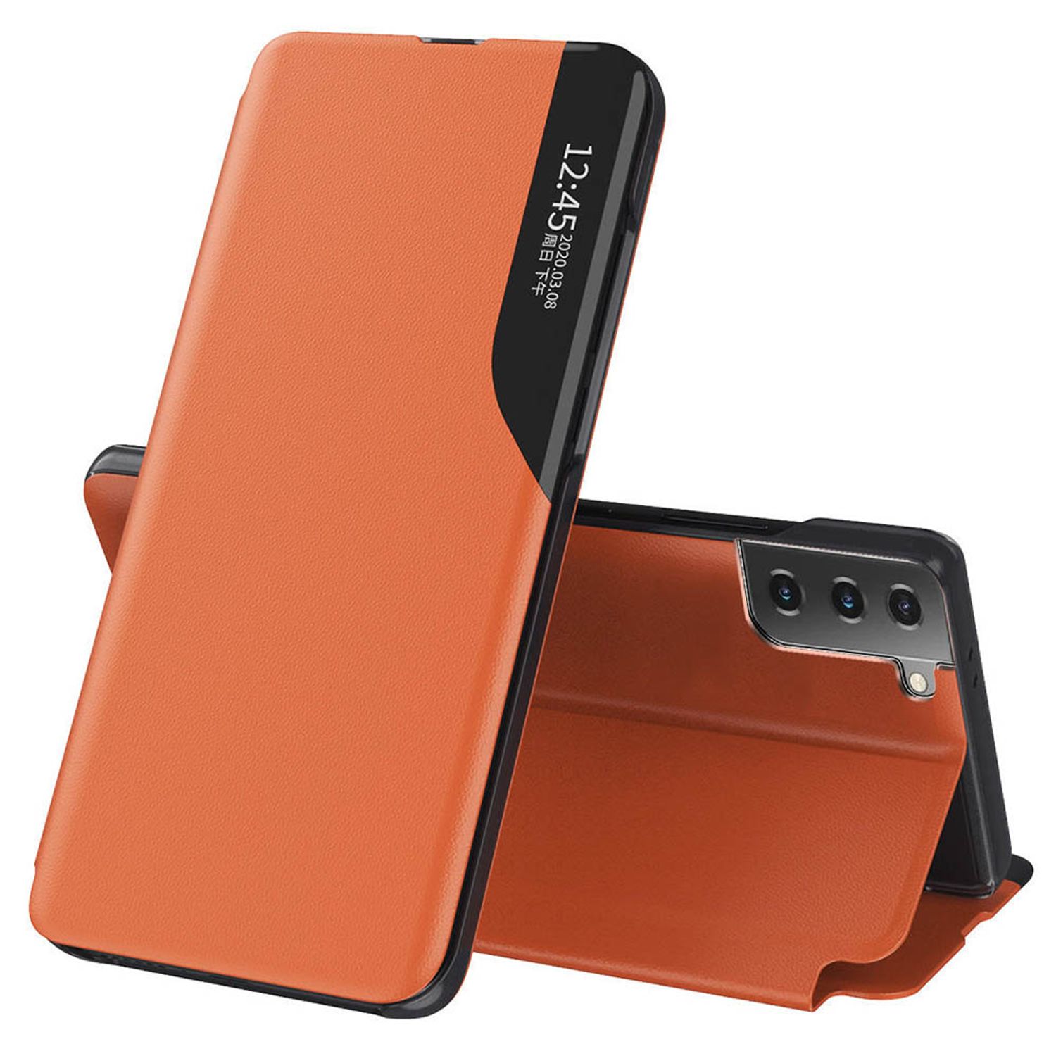 Husa tip carte Techsuit - eFold Series - Samsung Galaxy S21 Plus - Orange fotografia produsului