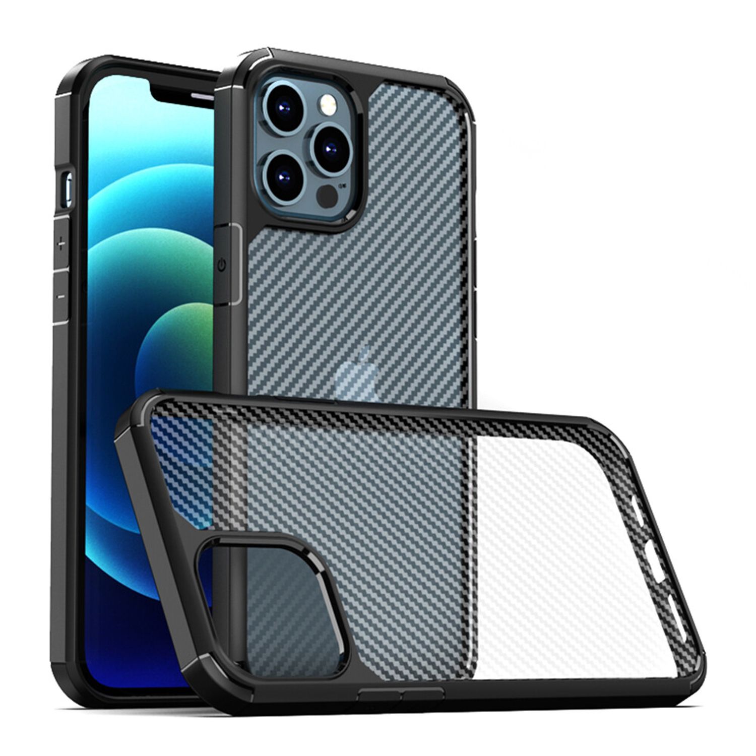 Husa premium Techsuit - CarbonFuse - iPhone 12 Pro Max - Black fotografia produsului