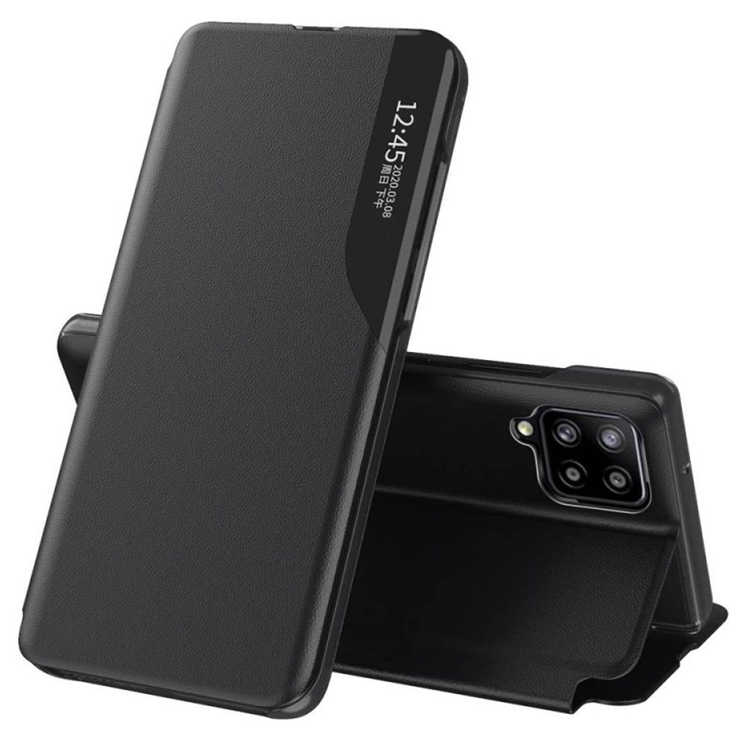 Husa tip carte Techsuit - eFold Series - Samsung Galaxy A12 - Black fotografia produsului