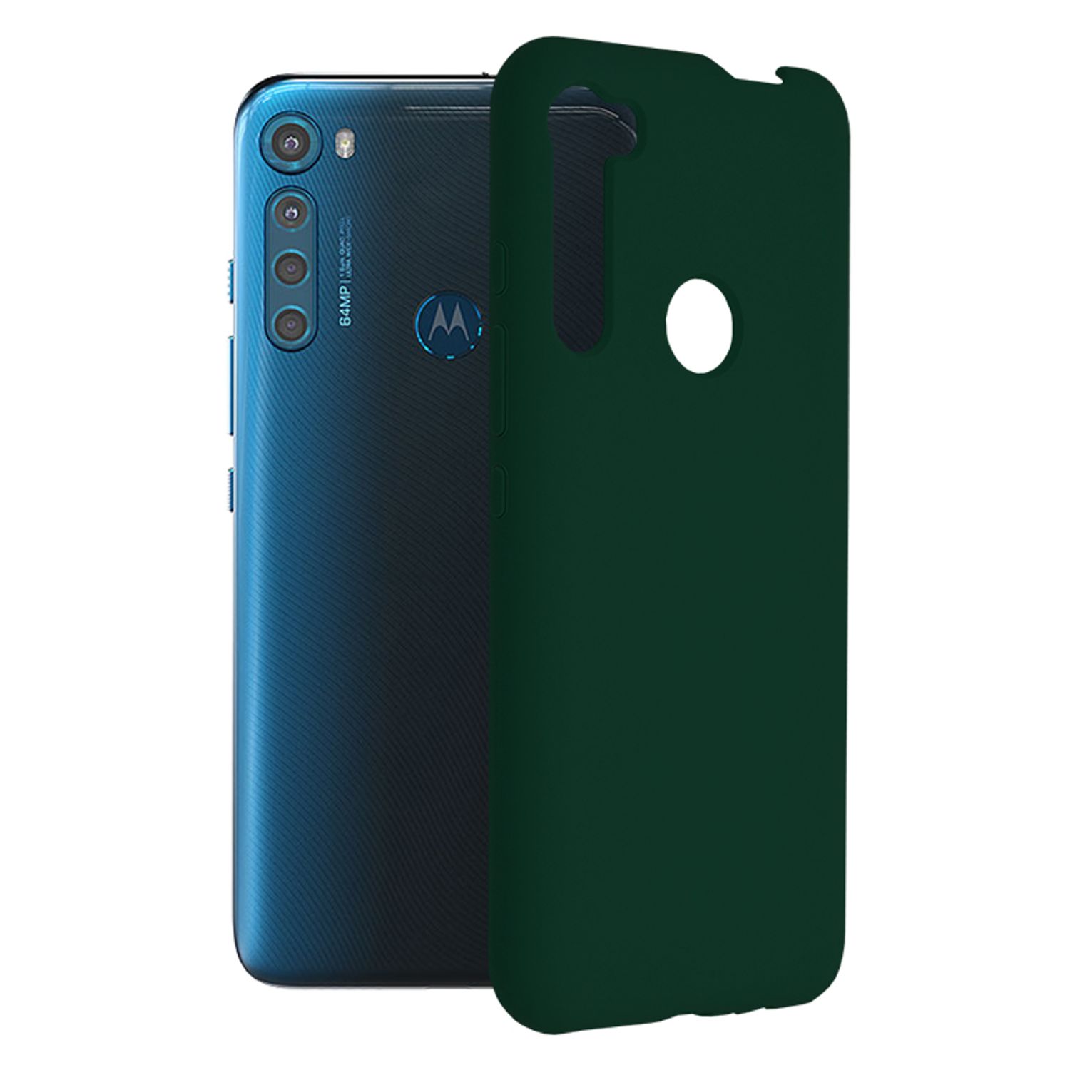 Husa premium Techsuit - Soft Edge Silicone - Motorola One Fusion Plus - Dark Green fotografia produsului