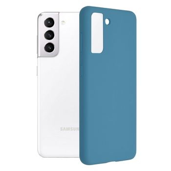 Husa premium techsuit - soft edge silicone - samsung galaxy s21 - denim blue