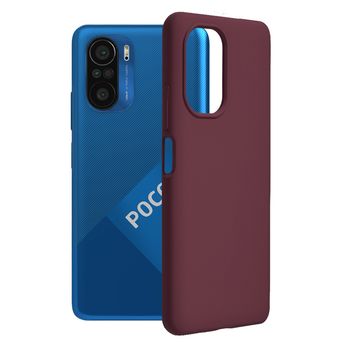 Husa premium techsuit - soft edge silicone - xiaomi poco f3 - plum violet