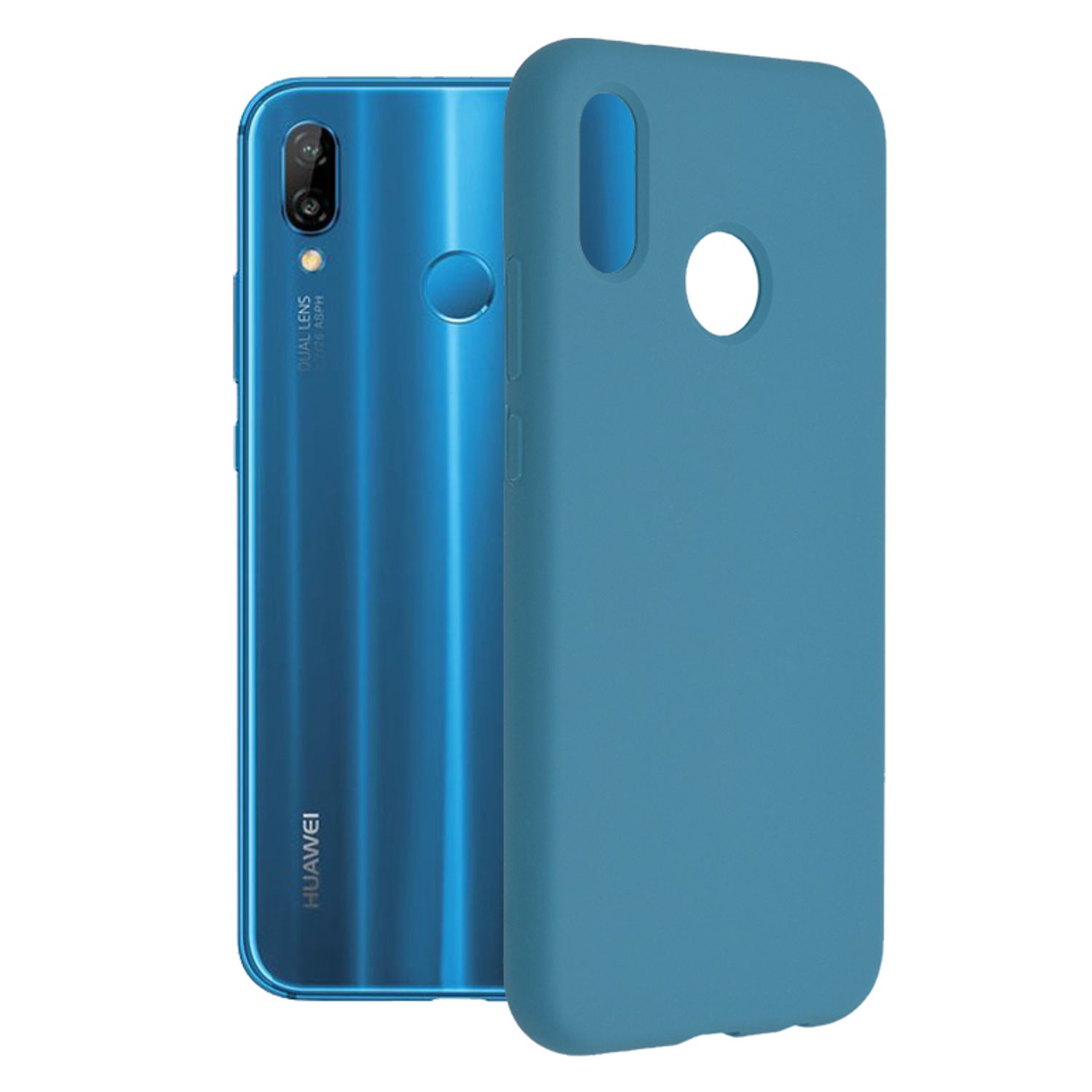 Husa premium Techsuit - Soft Edge Silicone - Huawei P20 Lite - Denim Blue fotografia produsului