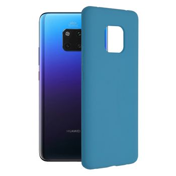 Husa premium techsuit - soft edge silicone - huawei mate 20 pro - denim blue