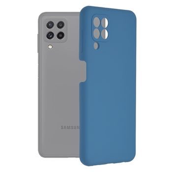 Husa premium techsuit - soft edge silicone - samsung galaxy a22 4g - denim blue