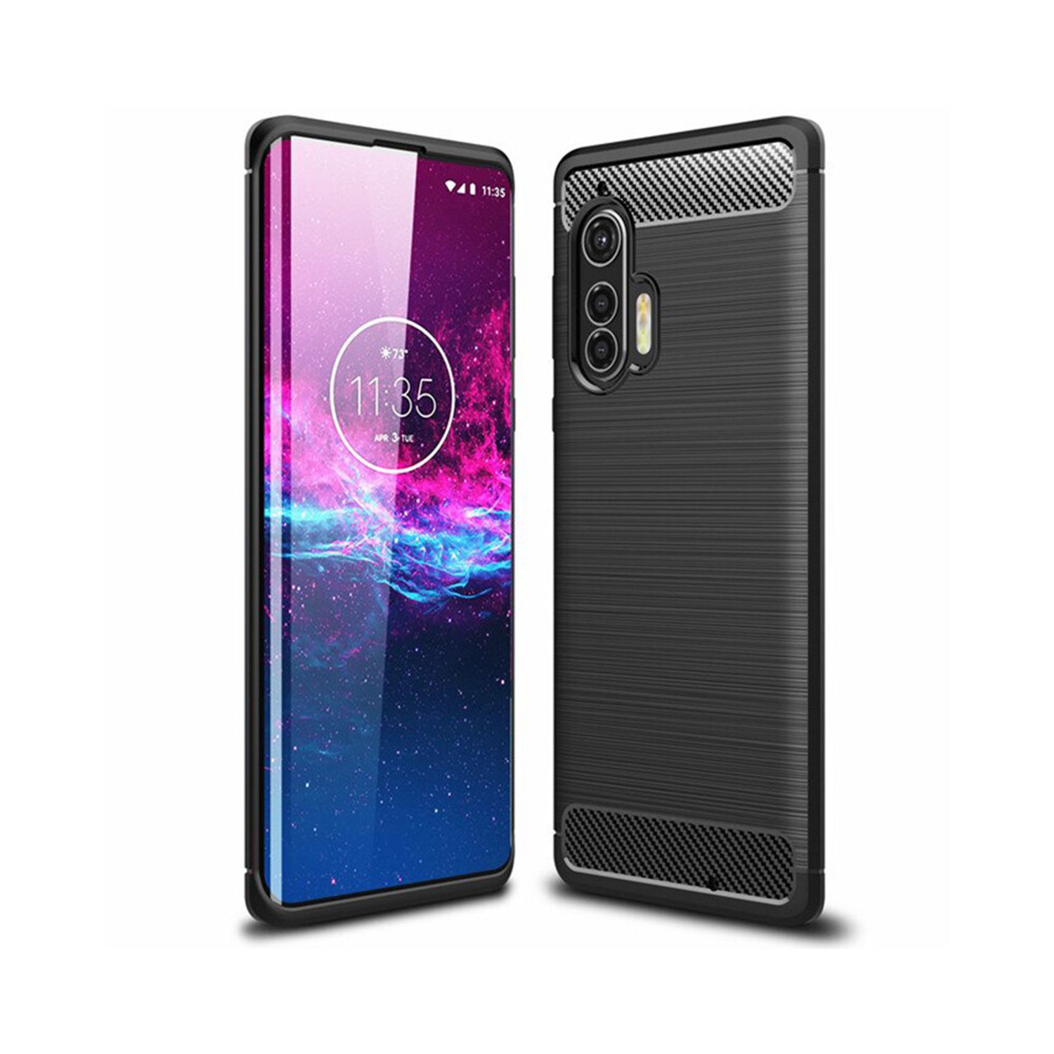 Husa Techsuit - Carbon Silicone - Motorola Moto Edge Plus - Black fotografia produsului
