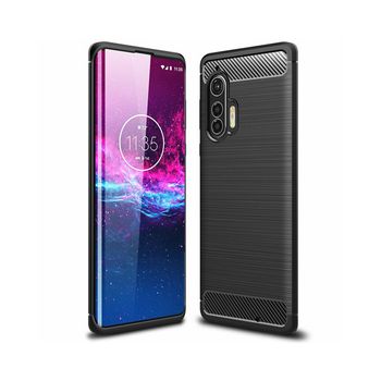 Husa techsuit - carbon silicone - motorola moto edge plus - black