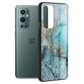 Husa cu spate din sticla techsuit - glaze series - oneplus 9 pro - blue ocean