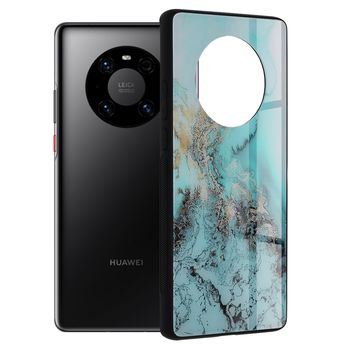 Husa cu spate din sticla techsuit - glaze series - huawei mate 40 pro - blue ocean