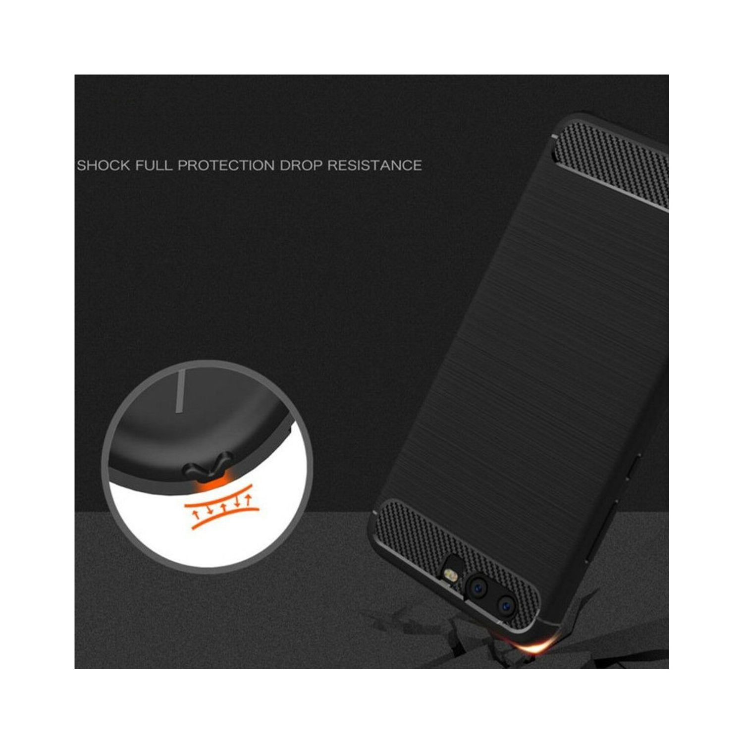 Husa Techsuit - Carbon Silicone - Huawei P10 Plus - Black fotografia produsului View 3 L