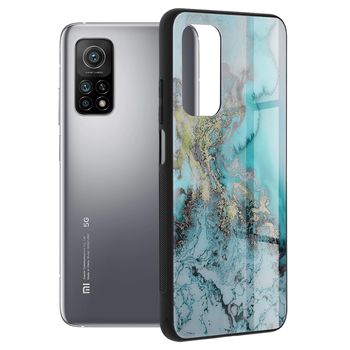 Husa cu spate din sticla techsuit - glaze series - xiaomi mi 10t 5g - blue ocean