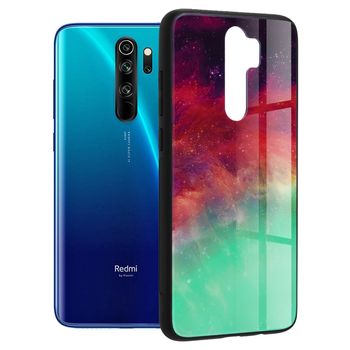 Husa cu spate din sticla techsuit - glaze series - xiaomi redmi note 8 pro - fiery ocean