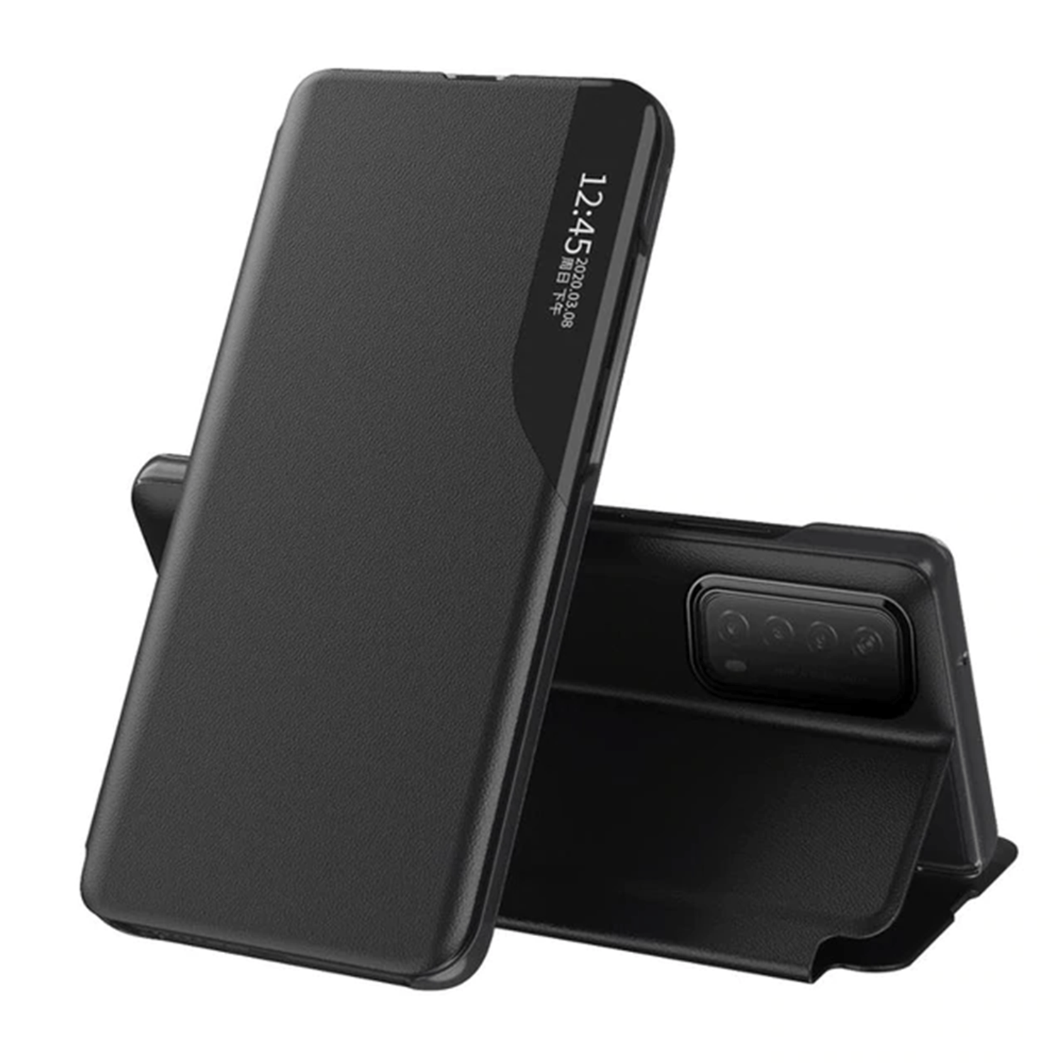 Husa tip carte Techsuit - eFold Series - Huawei P Smart 2021 - Black fotografia produsului