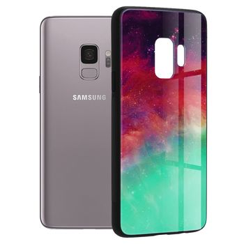 Husa cu spate din sticla techsuit - glaze series - samsung galaxy s9 - fiery ocean
