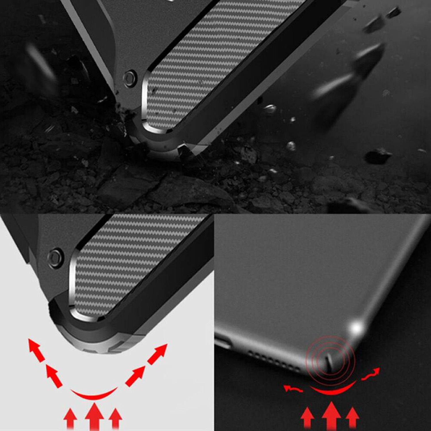 Husa Techsuit - Hybrid Armor - Huawei P10 - Black fotografia produsului View 3 L