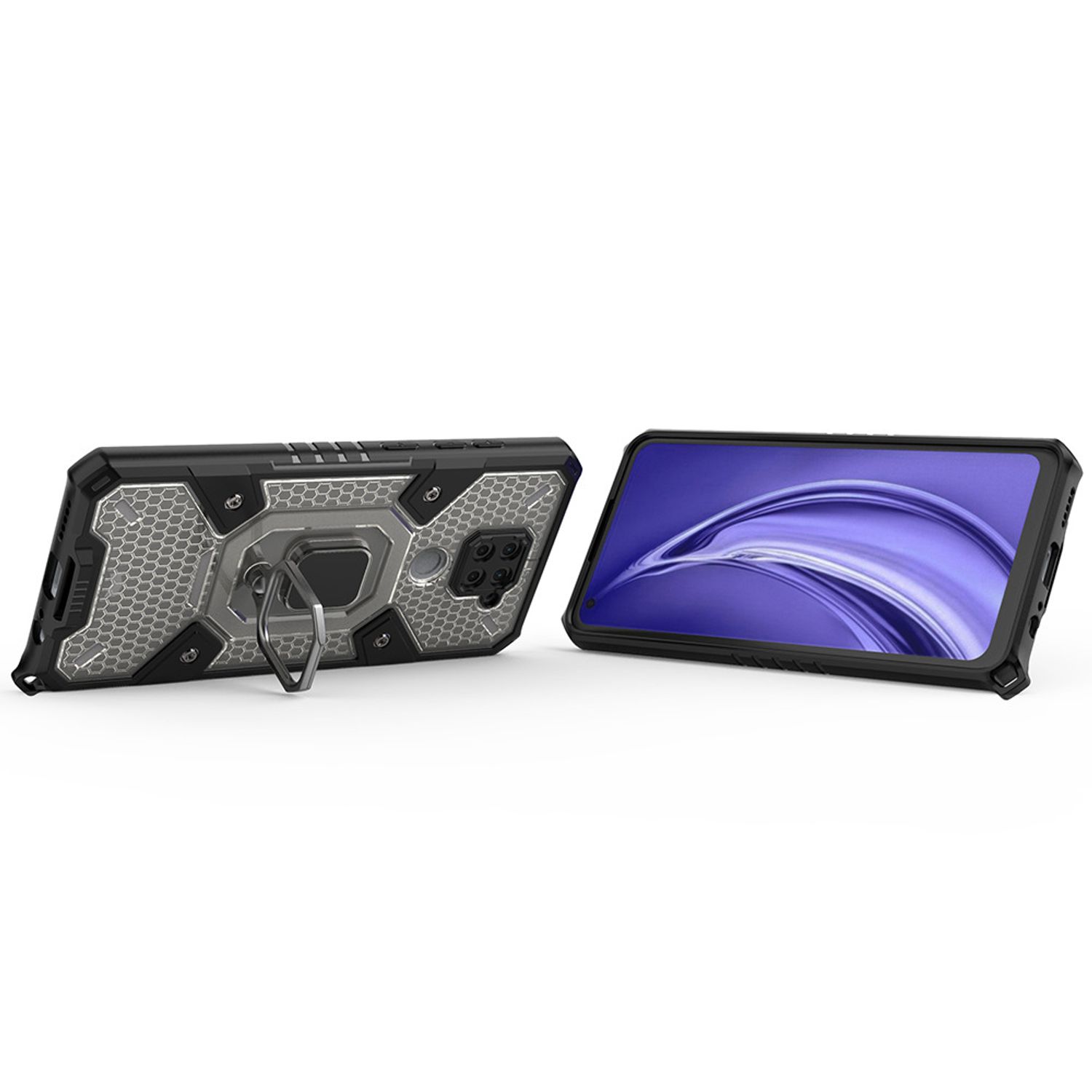 Husa Techsuit - Honeycomb Armor - Xiaomi Redmi Note 9 - negru fotografia produsului View 2 L