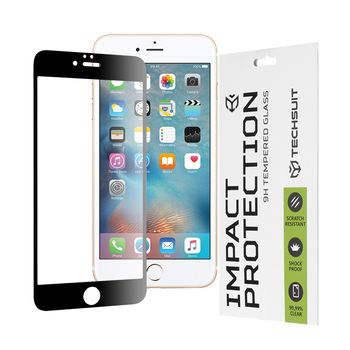 Folie sticla iphone 6 / 6s,full cover, full glue glass, black