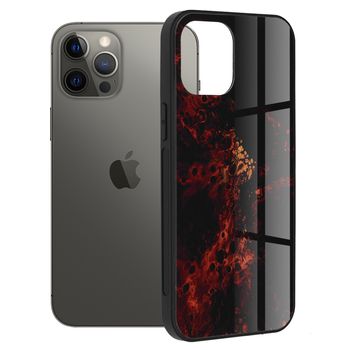 Husa cu spate din sticla techsuit - glaze series - iphone 12 pro max - red nebula