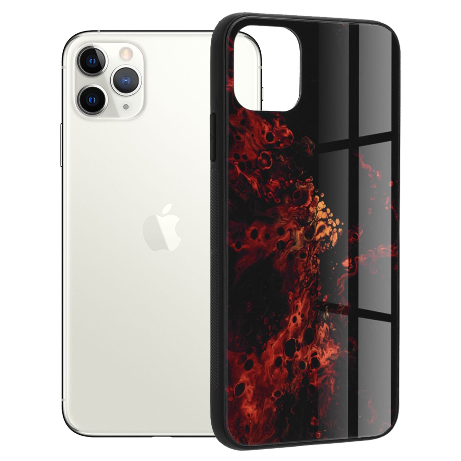 Husa cu spate din sticla Techsuit - Glaze Series - iPhone 11 Pro Max - Red Nebula fotografia produsului
