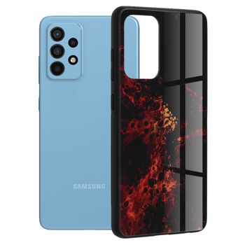 Husa cu spate din sticla techsuit - glaze series - samsung galaxy a52 5g - red nebula