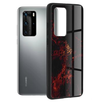 Husa cu spate din sticla techsuit - glaze series - huawei p40 pro - red nebula