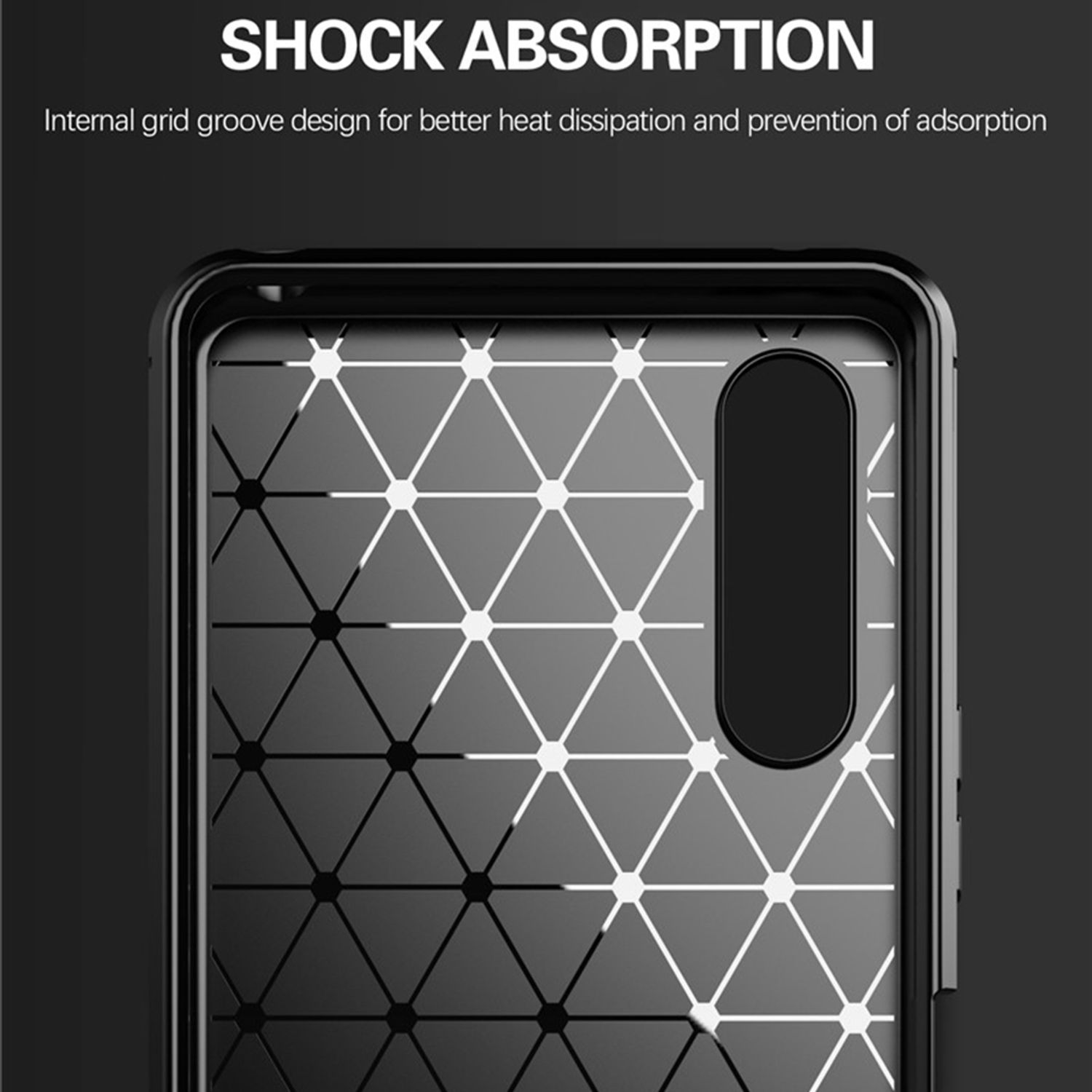 Husa Techsuit - Carbon Silicone - Sony Xperia Ace 2 - Black fotografia produsului View 3 L