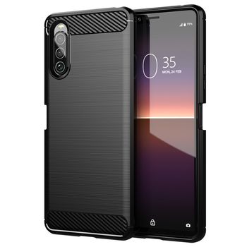 Husa techsuit - carbon silicone - sony xperia ace 2 - black