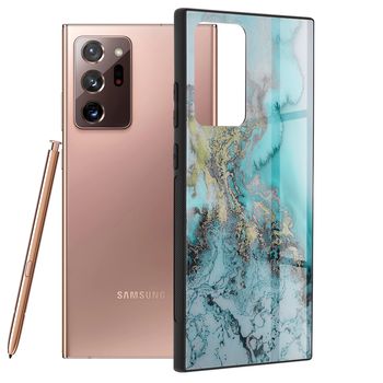 Husa cu spate din sticla techsuit - glaze series - samsung galaxy note 20 ultra - blue ocean