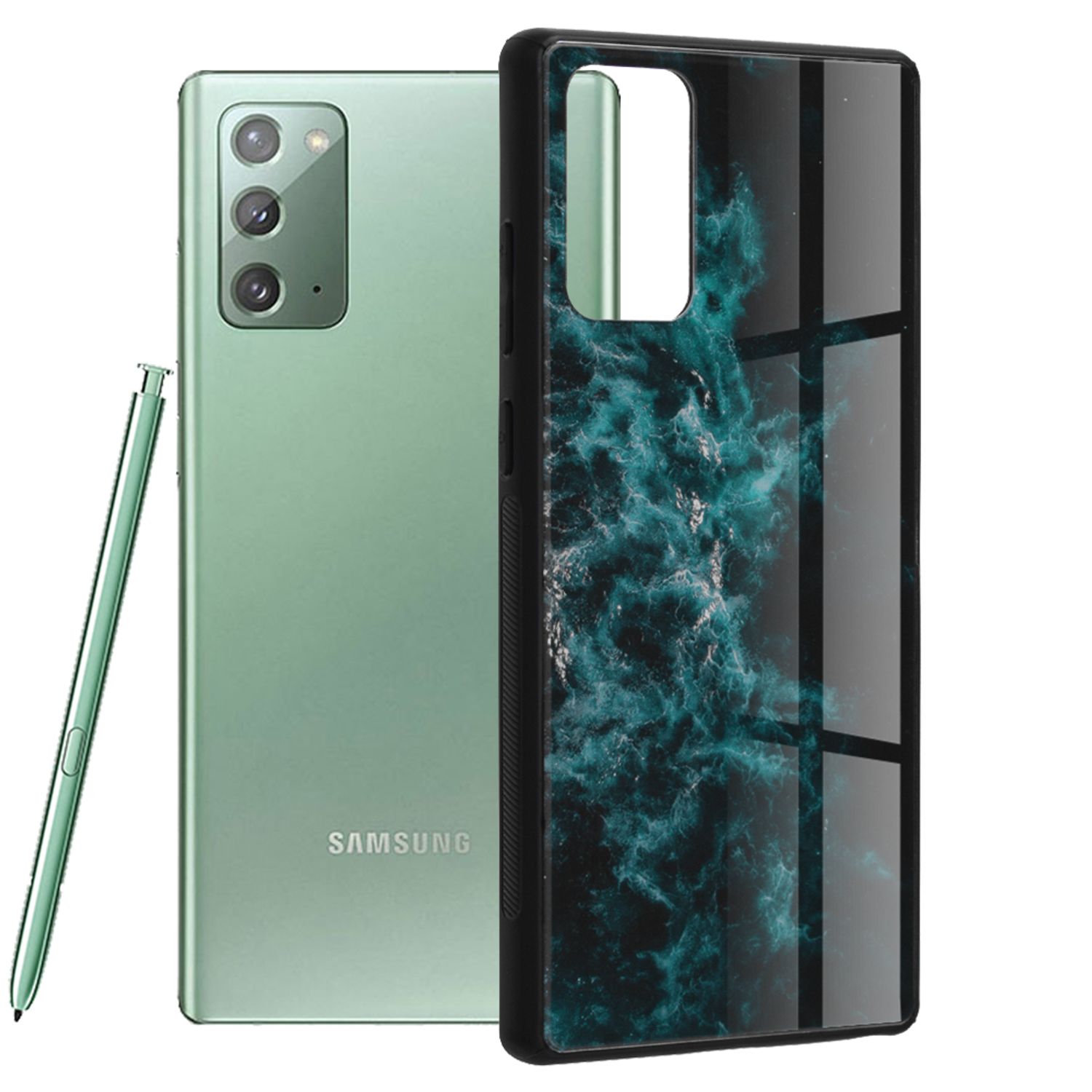 Husa cu spate din sticla Techsuit - Glaze Series - Samsung Galaxy Note 20 - Blue Nebula fotografia produsului