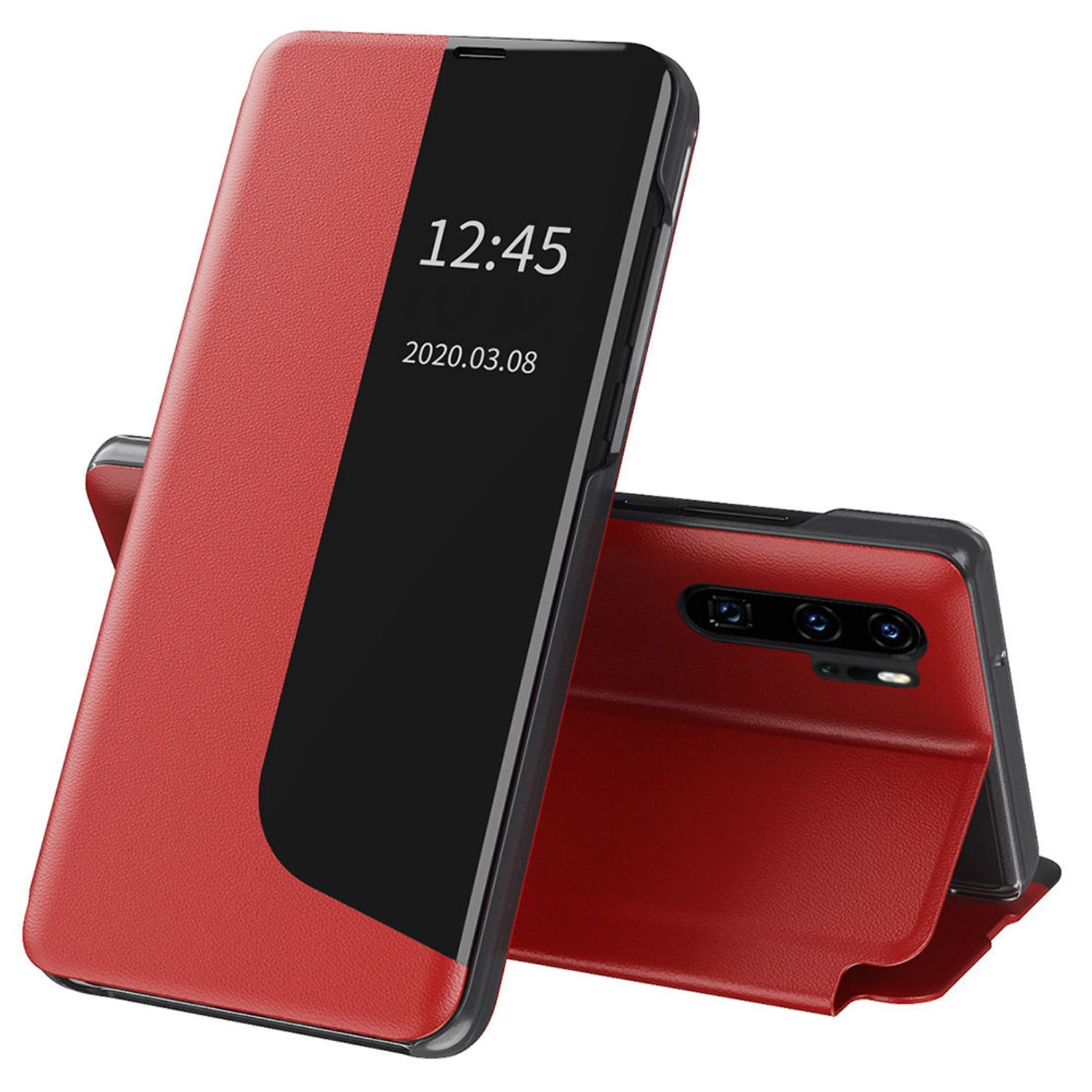 Husa tip carte Techsuit - eFold Series - Huawei P30 Pro - Red fotografia produsului