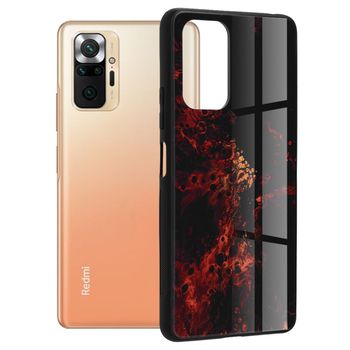 Husa cu spate din sticla techsuit - glaze series - xiaomi redmi note 10 pro - red nebula