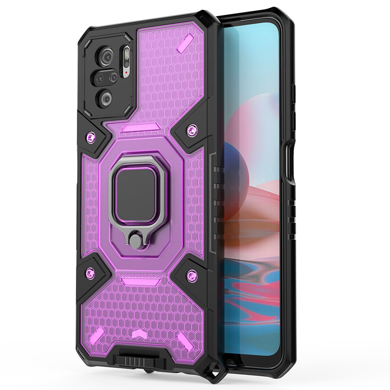 Husa Techsuit - Honeycomb Armor - Xiaomi Redmi Note 10 / 10S - violet fotografia produsului