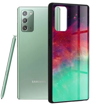 Husa cu spate din sticla techsuit - glaze series - samsung galaxy note 20 - fiery ocean
