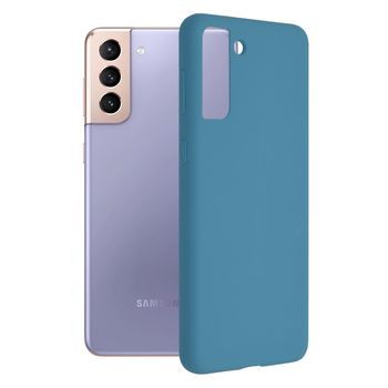 Husa premium techsuit - soft edge silicone - samsung galaxy s21 plus - denim blue