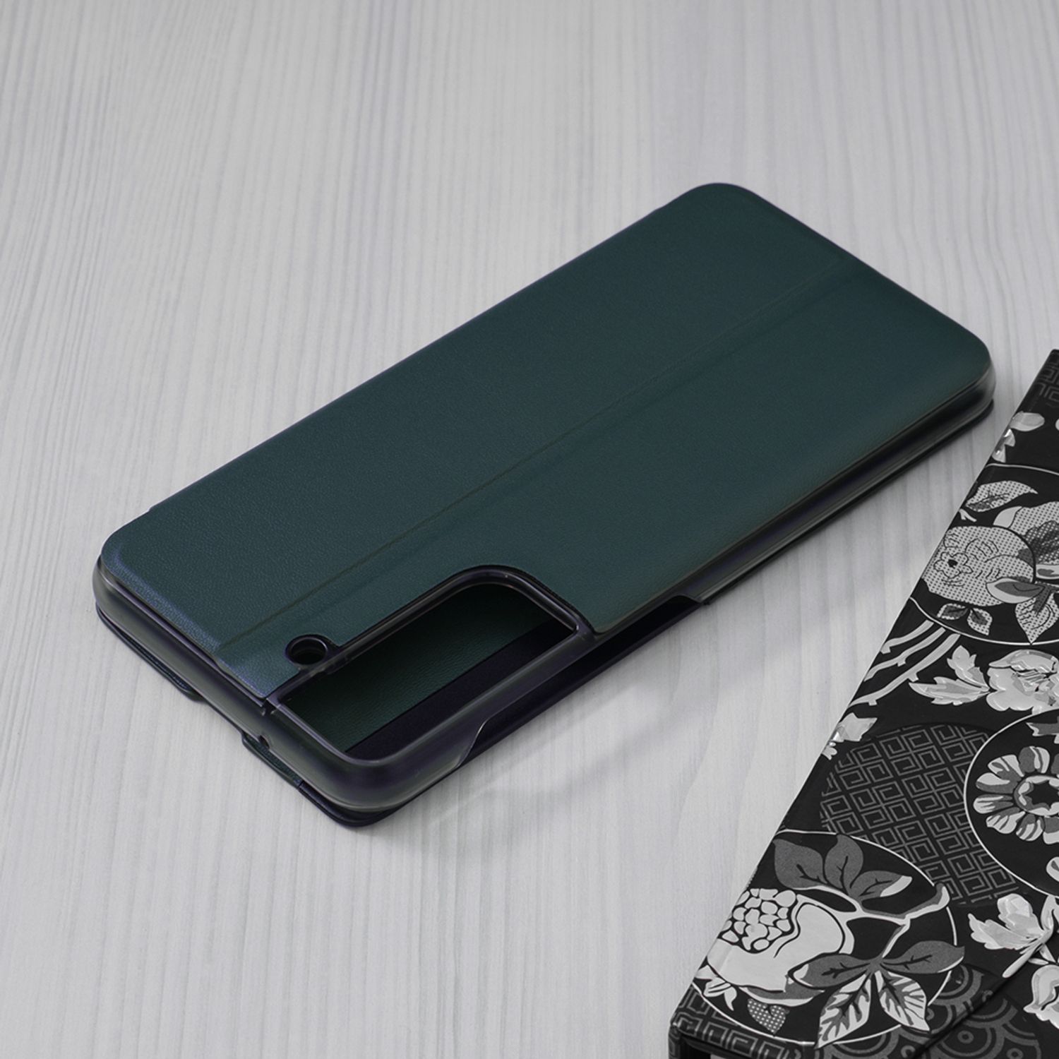 Husa tip carte Techsuit - eFold Series - Samsung Galaxy S21 FE - Dark Green fotografia produsului View 2 L