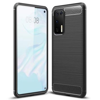 Husa techsuit - carbon silicone - huawei p40 pro - black