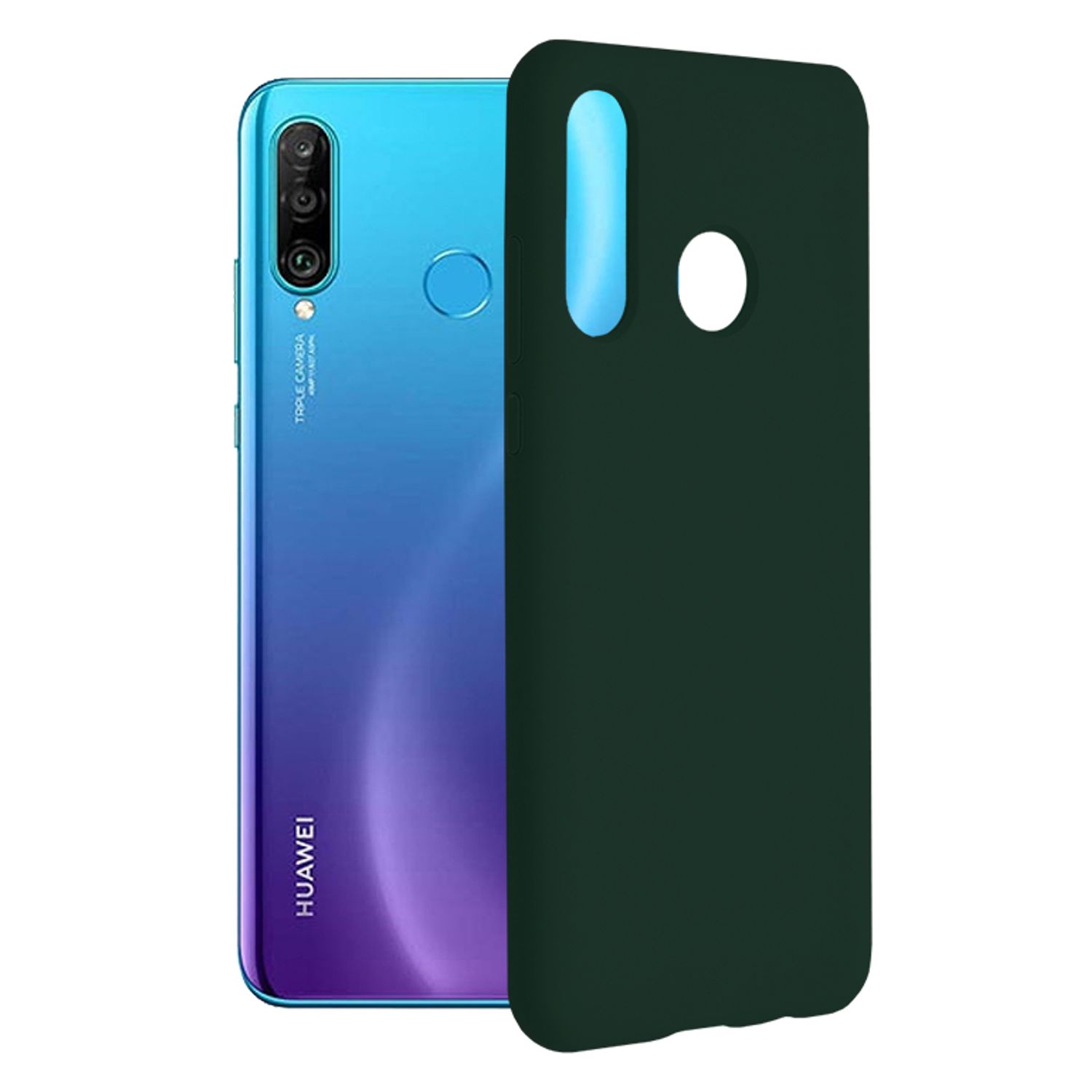 Husa premium Techsuit - Soft Edge Silicone - Huawei P30 Lite - Dark Green fotografia produsului