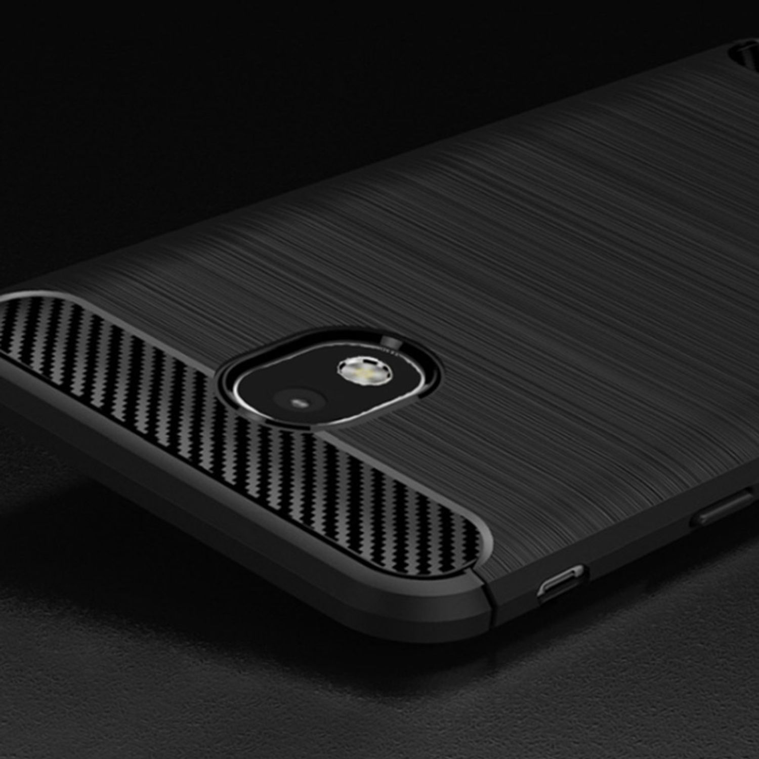 Husa Techsuit - Carbon Silicone - Samsung Galaxy J7 2017 - Black fotografia produsului View 2 L