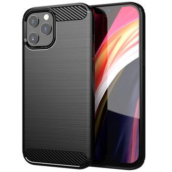 Husa techsuit - carbon silicone - iphone 13 pro max - black