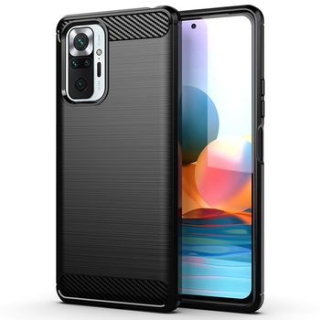 Husa techsuit - carbon silicone - xiaomi redmi note 10 pro - black