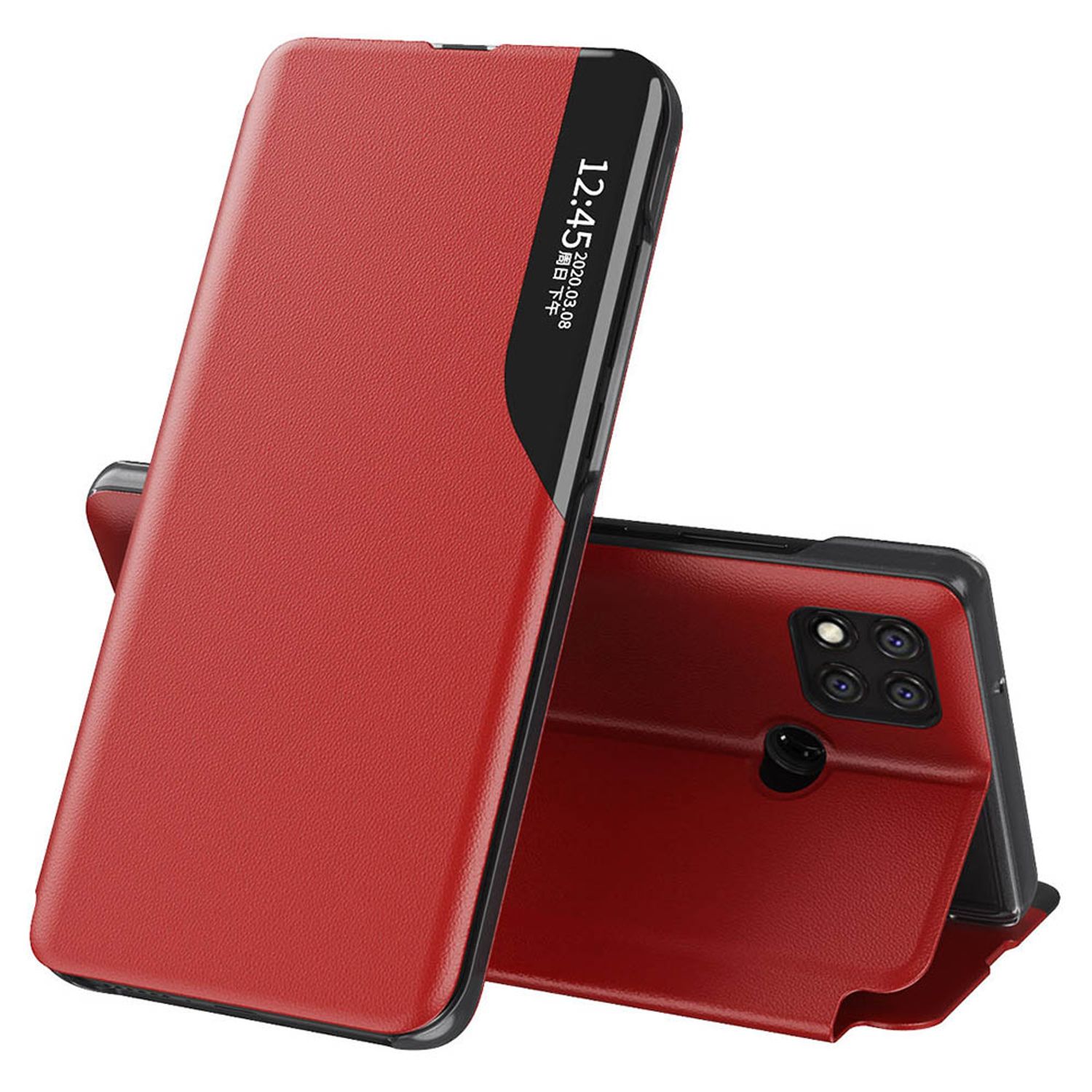 Husa tip carte Techsuit - eFold Series - Xiaomi Redmi 9C - Red fotografia produsului