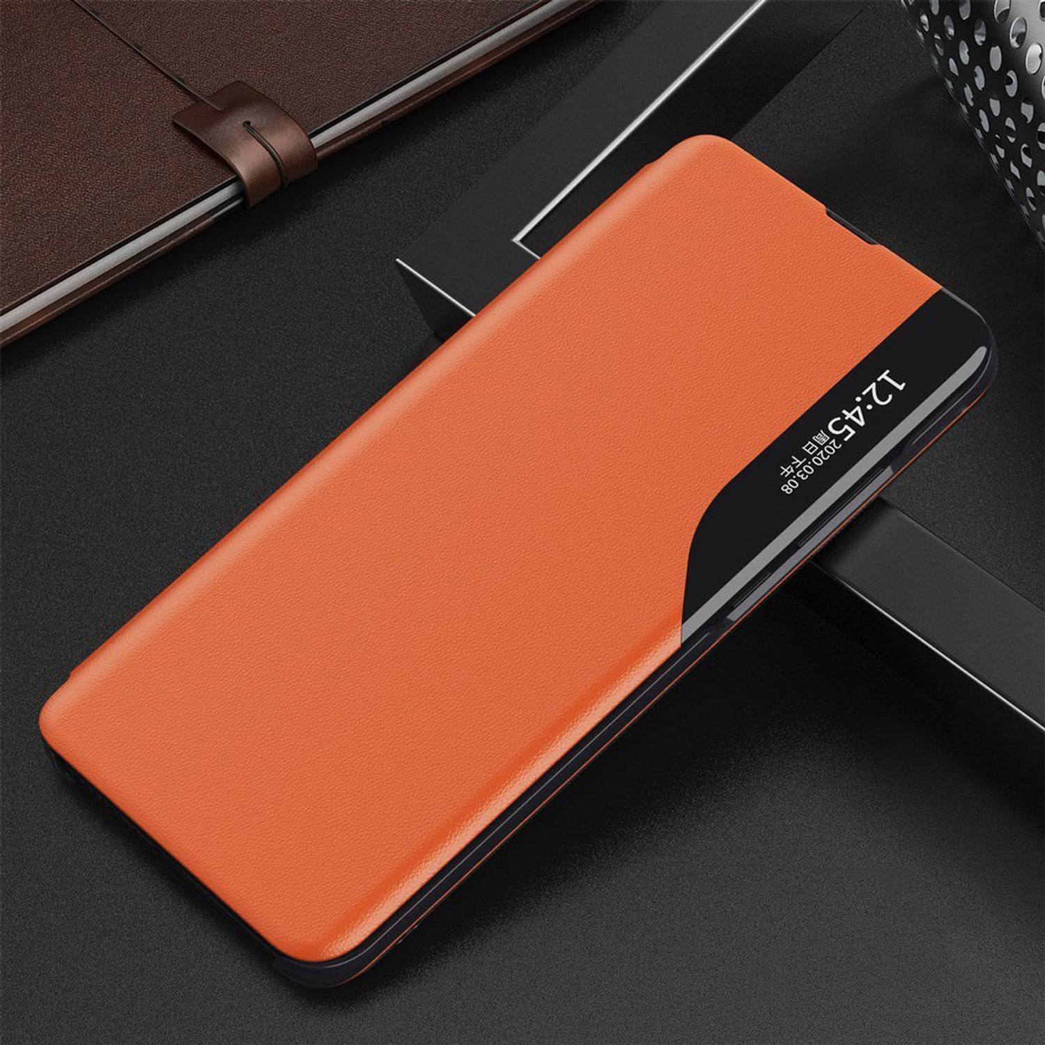 Husa tip carte Techsuit - eFold Series - Samsung Galaxy S20 Plus - Orange fotografia produsului View 2 L