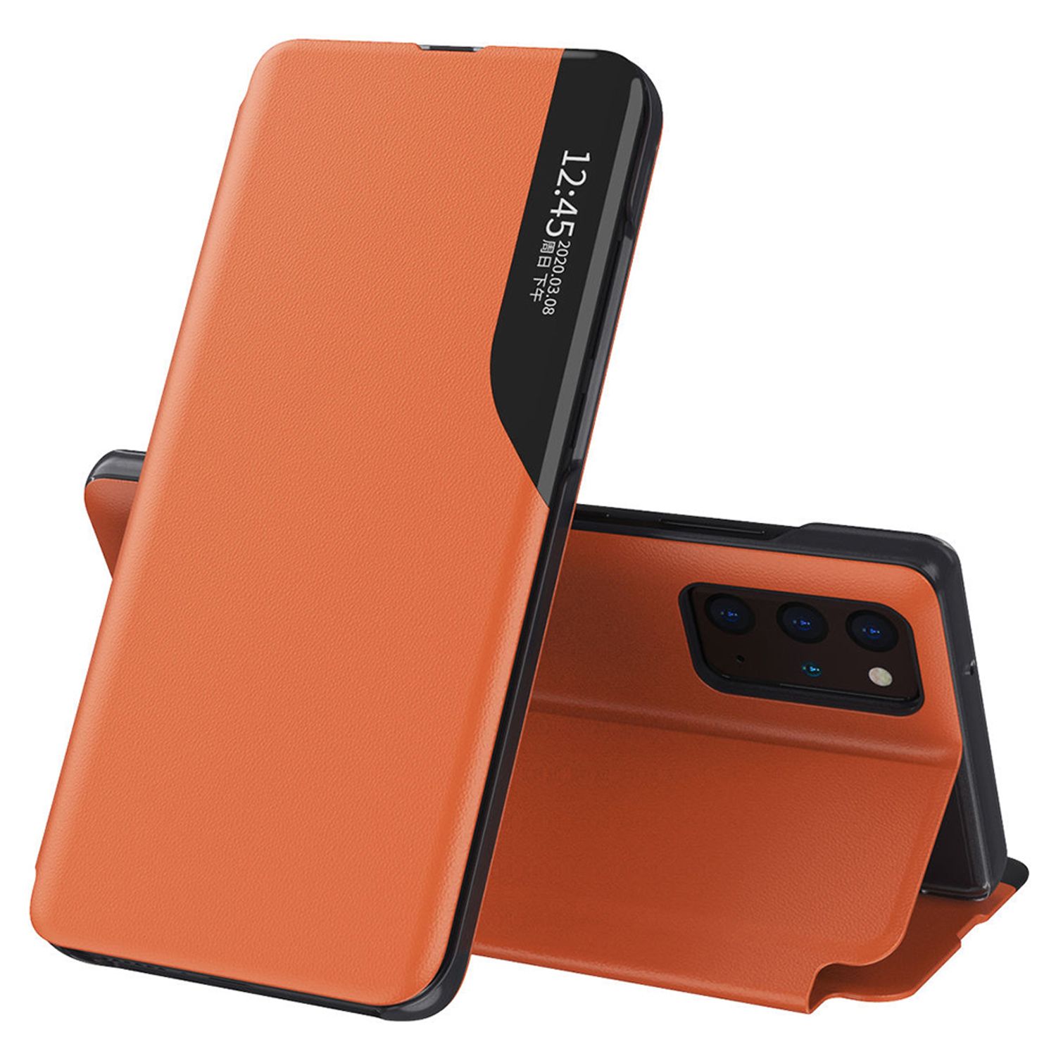 Husa tip carte Techsuit - eFold Series - Samsung Galaxy S20 Plus - Orange fotografia produsului