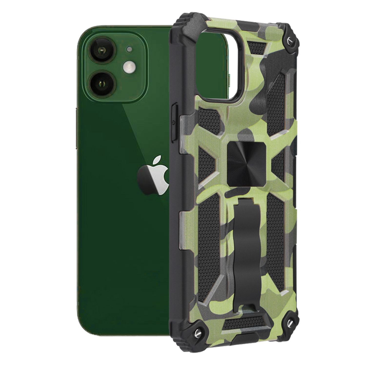 Husa antisoc Techsuit - Blazor Series - iPhone 12 / 12 Pro - Camo Lime fotografia produsului
